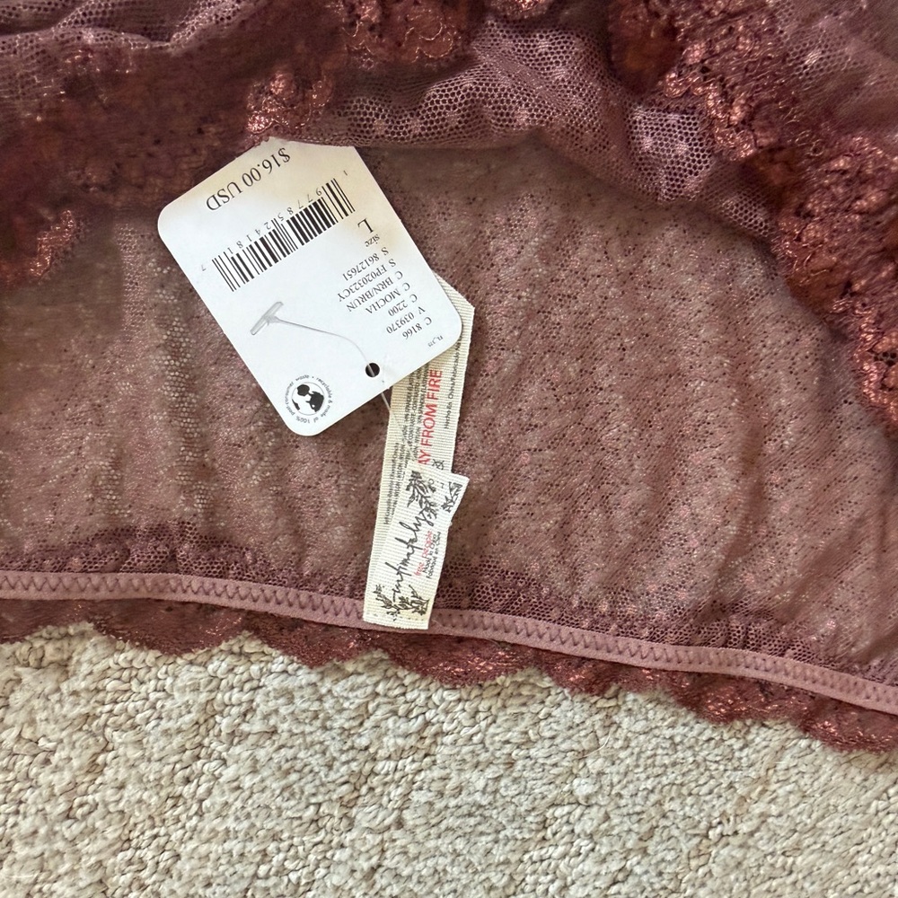 Free People Brown Lace Trim Panties - Picture 3 of 3
